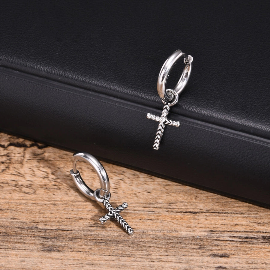 Punk CrossDangling Earrings [201 Stainless Steel]