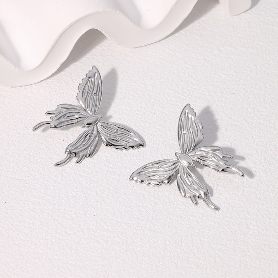 Butterfly Earrings [304 Stainless Steel,18K Gold Plated]