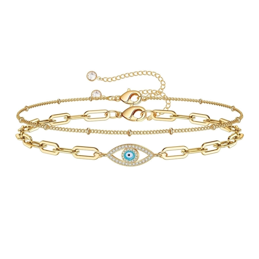 Layered Chain Eye Bracelets [Edelstahl]