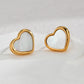 Mix Heart Zircon Designs Earrings [304 Stainless Steel,18K Gold Plated]