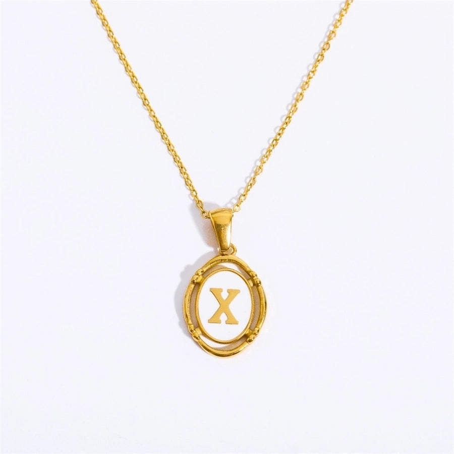 Letter Necklace [201,304 Stainless Steel,18K Gold Plated]