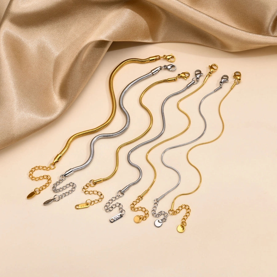 Thin Chain Bracelets [201 Stainless Steel, 18K Gold Plated]