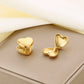 Heart Shape Stud Earrings [304 Stainless Steel,18K Gold Plated]