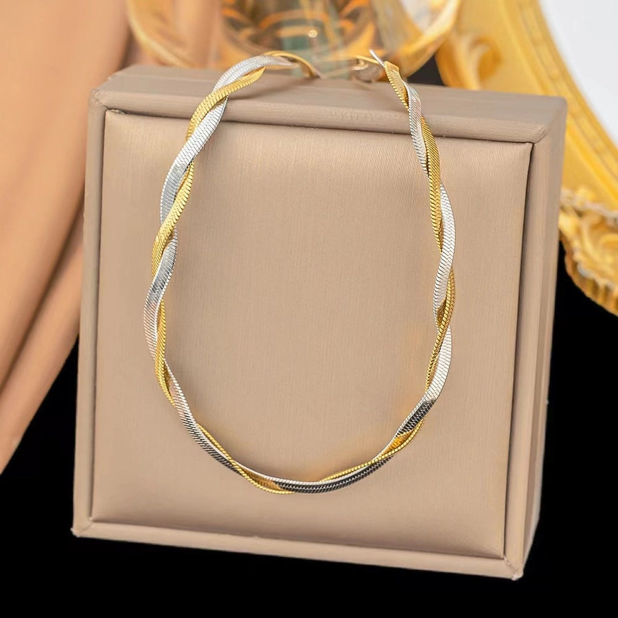 Twist Chain Bracelet/Necklace [304 Stainless Steel, 18K Gold Plated]