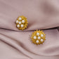 Round Pearl Earrings [316 Stainless Steel,18K Gold Plated]