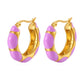 Color Block Epoxy Earrings [304 Stainless Steel,18K Gold Plated]