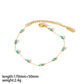 Round Natural Stone Bracelet/Anklet/Necklace [304 Stainless Steel,18K Gold Plated]