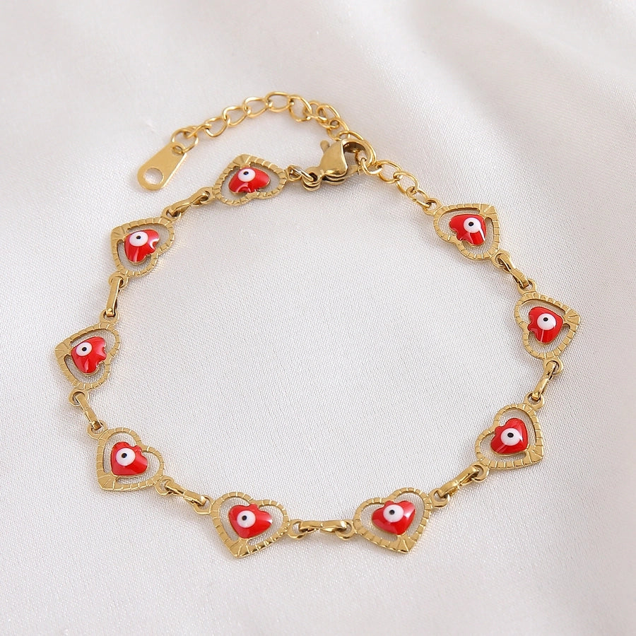 Heart Shape Eye  Bracelets [304 Stainless Steel]