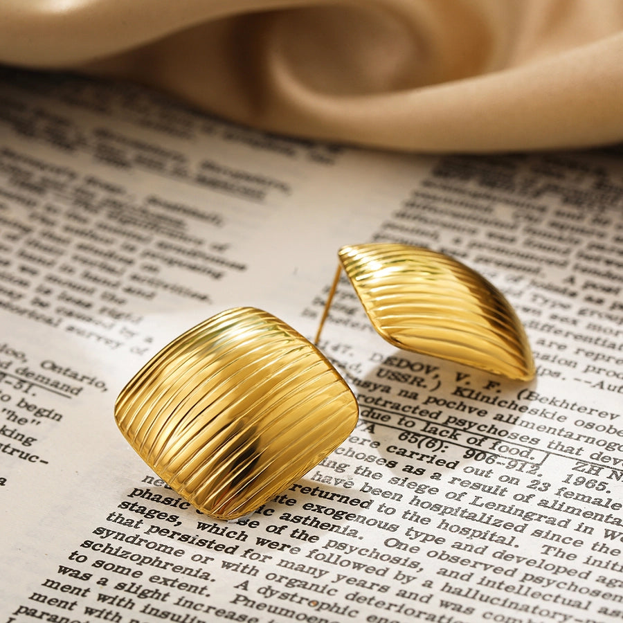 Mix Designs Earrings [304 Stainless Steel,18K Gold Plated]