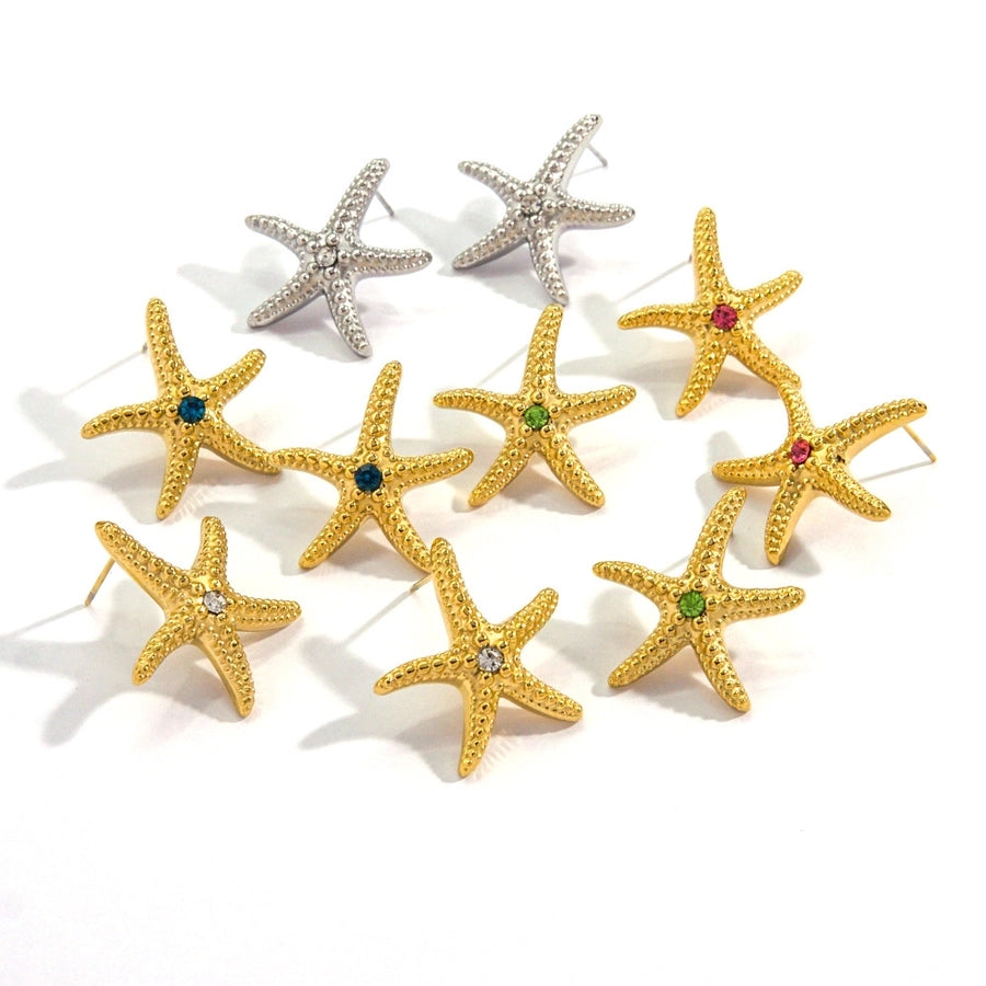 Starfish Earrings [304 Stainless Steel,14K Gold Plated]