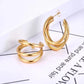 Triple Hoop Earrings Earrings [201 Stainless Steel,18K Gold Plated]