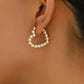 Pearl Heart Earrings [201 Stainless Steel,18K Gold Plated]