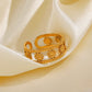 Flower Open Ring [304 Stainless Steel 18K Gold Plated]