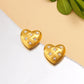 Heart Shape Rhinestones Earrings [304,316 Stainless Steel,18K Gold Plated]