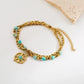 Natural Stone Beaded Bracelets [304 Stainless Steel,18K Gold Plated]