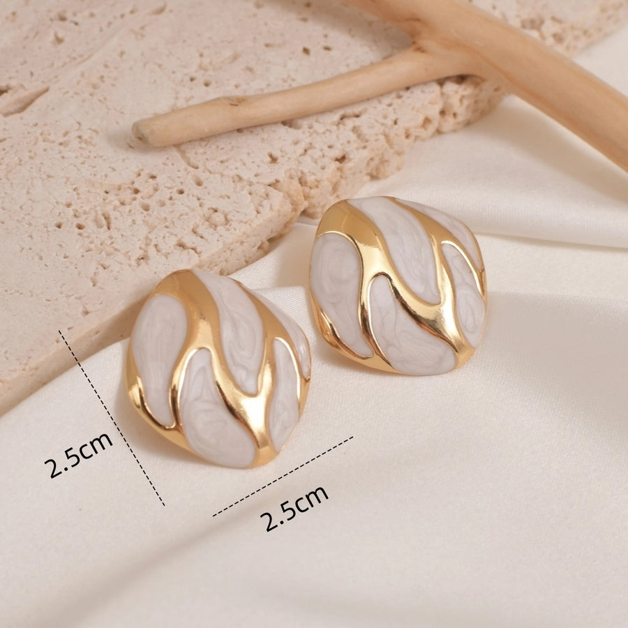 Pastel Gold Earrings [304 Stainless Steel,18K Gold Plated]