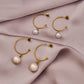 Drop Pearl Hoop Earrings [316 Stainless Steel,18K Gold Plated]