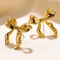 Bow Knot  Ear Studs [304 Stainless Steel,18K Gold Plated]