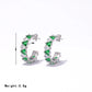 C Shape Zircon Hoop Earrings [304 Stainless Steel]