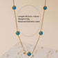 Retro Round Plastic Turquoise Jewelry Set [304 Stainless Steel, 18K Gold Plated]