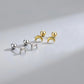 Moon Stud Earrings [304 Stainless Steel,18K Gold Plated]