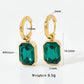 Square Zircon Drop Earrings [304 Stainless Steel,16K Gold Plated]