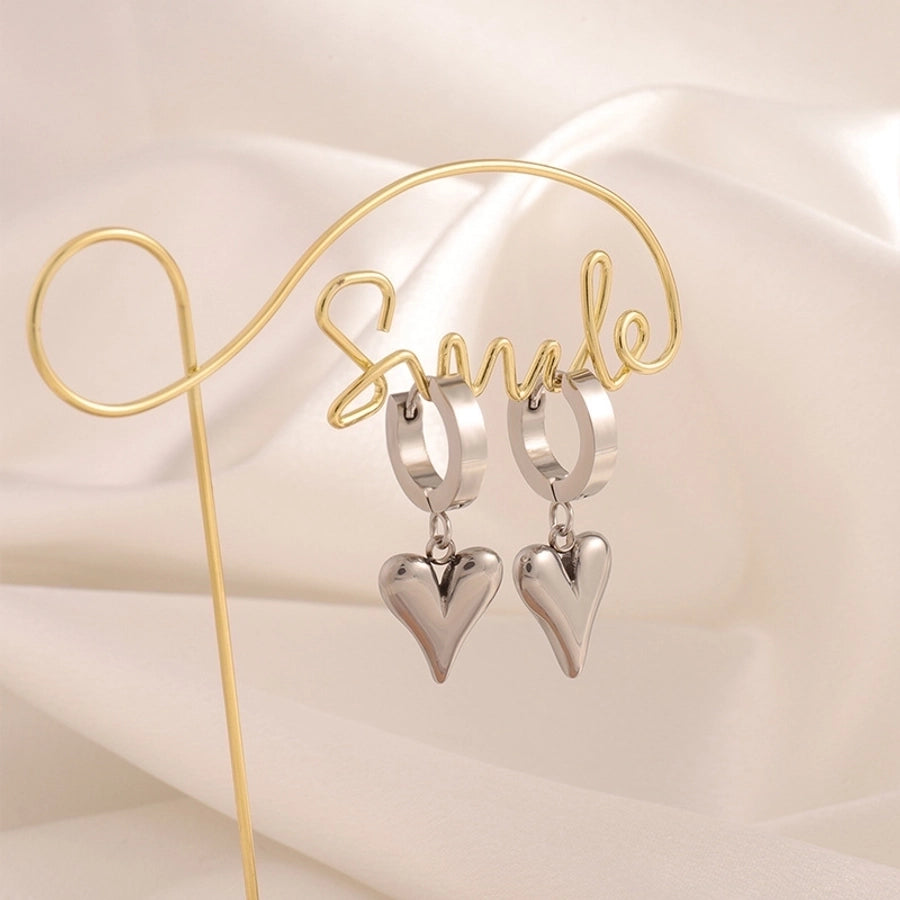 Luxurious Heart Shape Drop Earrings [304 Stainless Steel,18K Gold Plated]