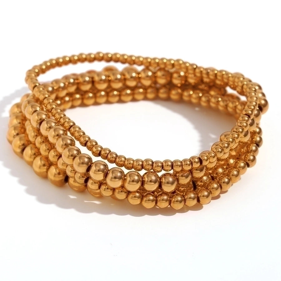 Elastic Perlen -Bandarmband [304 Edelstahl, 18K Gold plattiert]