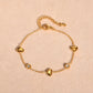 Heart Shape Zircon Bracelet [201 Stainless Steel, 18K Gold Plated]