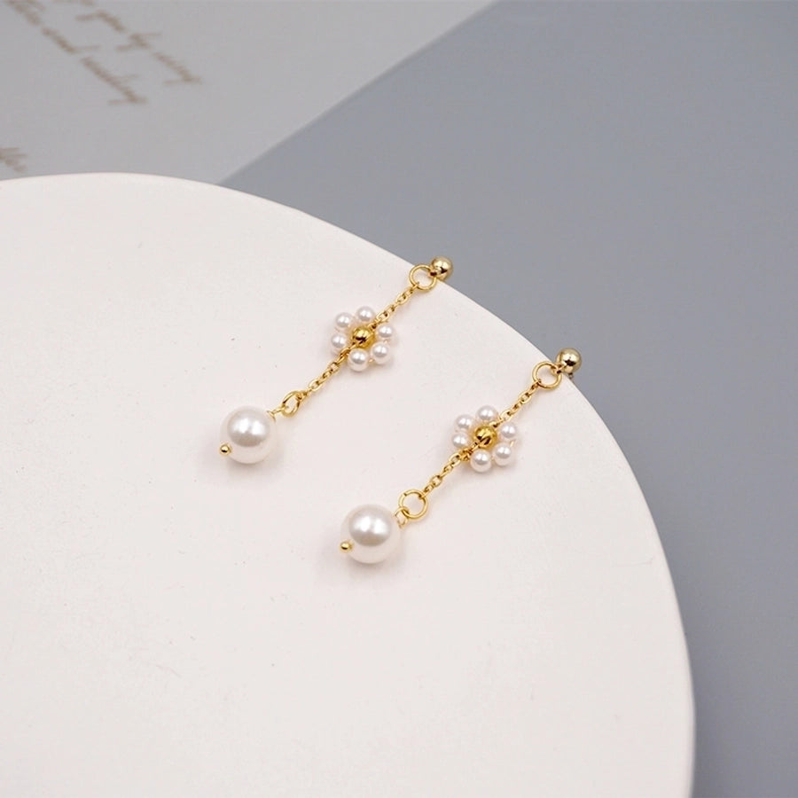 White Flower Necklace/Bracelet [304 Stainless Steel,18K Gold Plated]