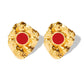 Vintage Style Stone Earrings [304 Stainless Steel,18K Gold Plated]