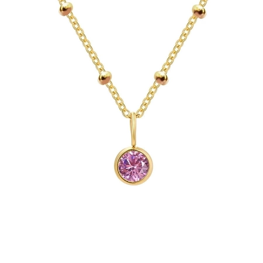 Geometric Rhinestones Pendant Necklace [304 Stainless Steel,14K Gold Plated]