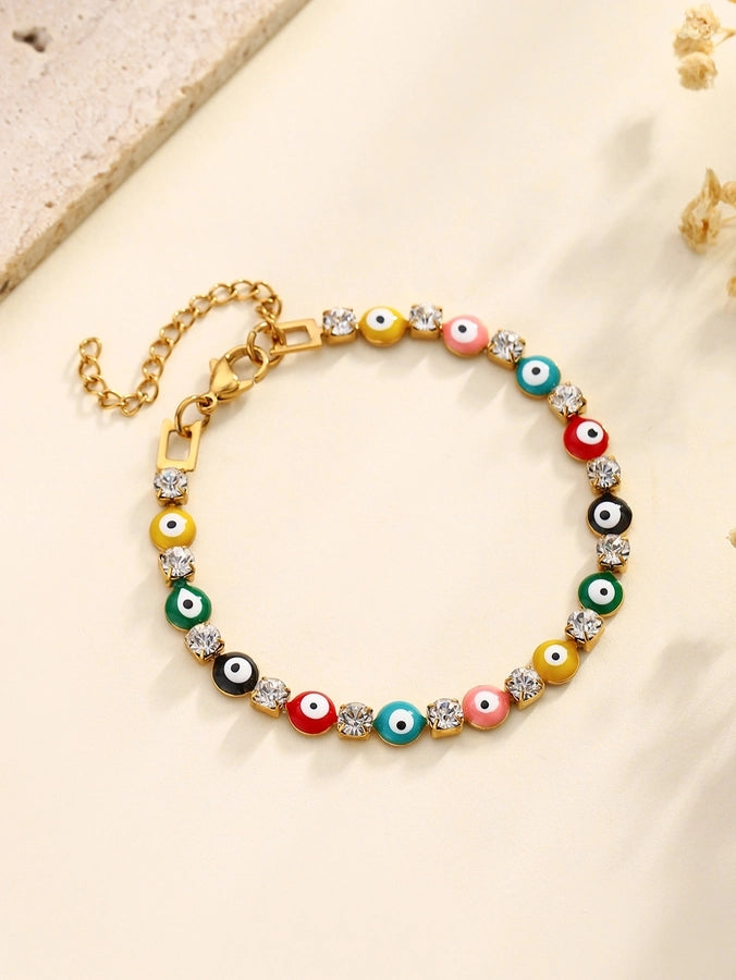 Braccialetti di strass ovali [acciaio inossidabile 304]