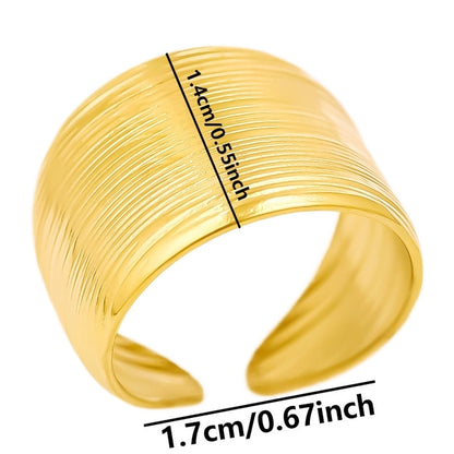 rregular Polishing Open Ring [304 Stainless Steel 18K Gold Plated]