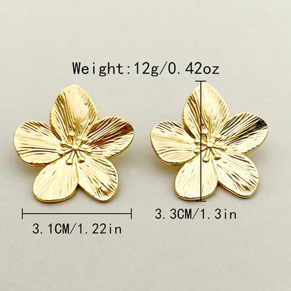 Mix Flower Earrings [304 Stainless Steel,14K Gold Plated]