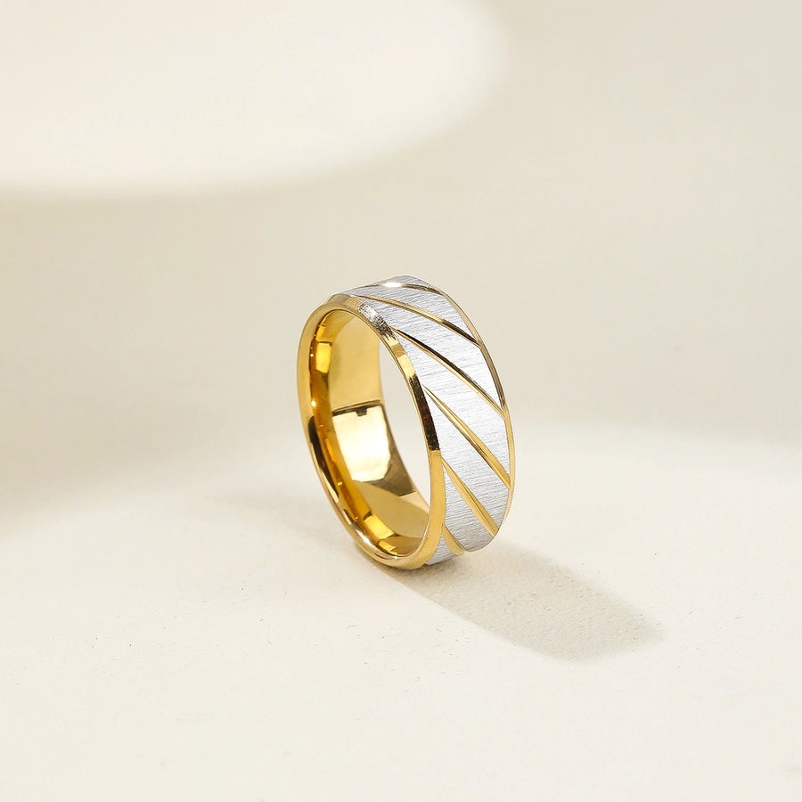 Spiral Stripe Ring [304 Stainless Steel 14K Gold Plated]