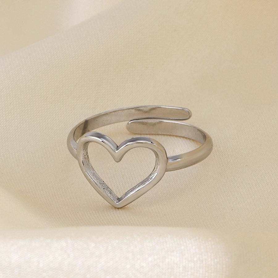 Heart Shape Open Ring [304 Stainless Steel 18K Gold Plated]