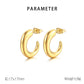 C Shape Hoop Earrings [304 Stainless Steel, 18K Gold Plated]