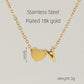 Letter Heart Shape Pendant Necklace [304 Stainless Steel,18K Gold Plated]