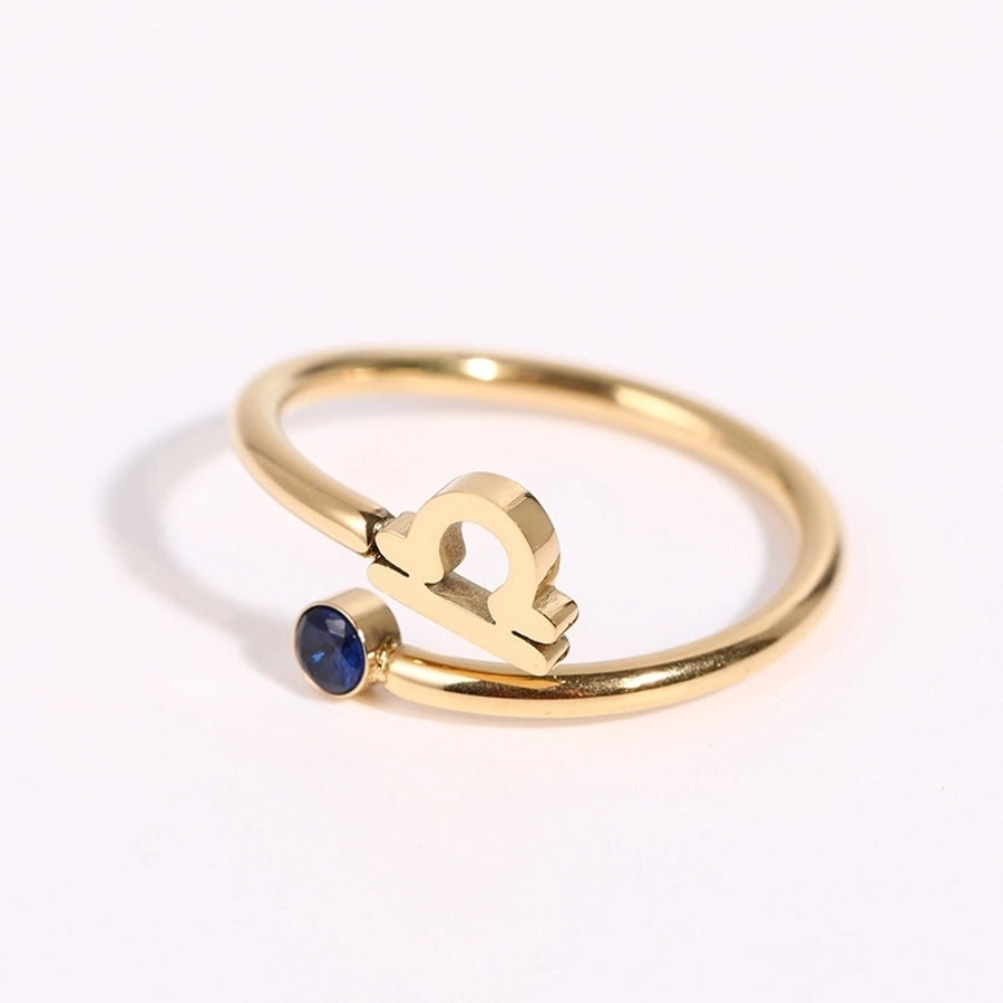 Constellation Zodiac Zircon Rings [201,304 aço inoxidável]