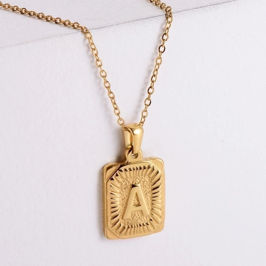 Simple Style Plating Letter Pendant Necklace [304 Stainless Steel,18K Gold Plated]