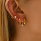 Pendientes de aro de 3 parejas [201 acero inoxidable, 18k dorado chapado]