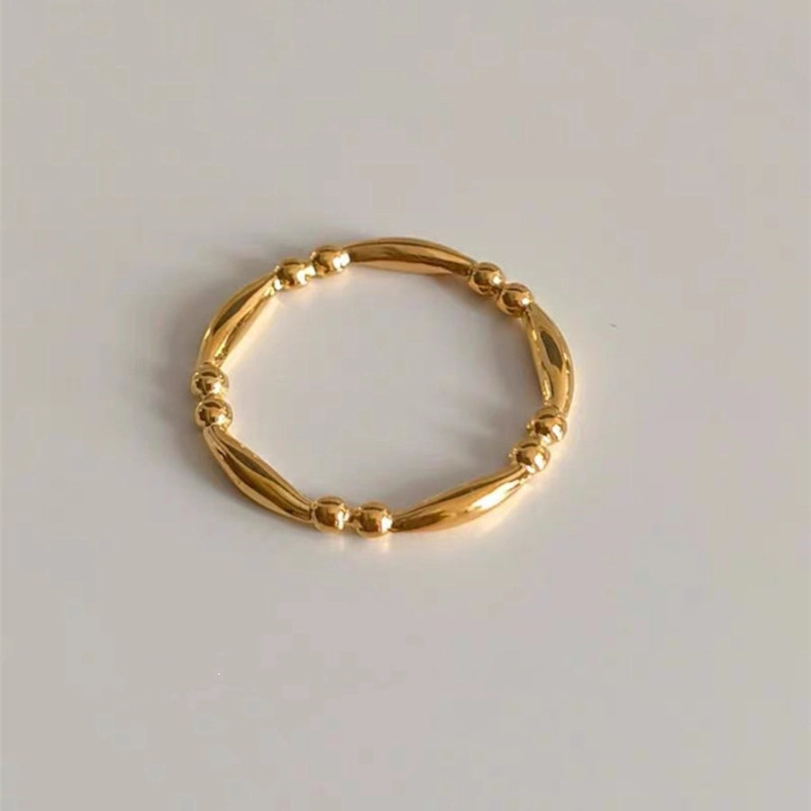 Anillo de cuentas de oro de la banda [acero inoxidable]