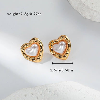 Mix Pearl Designs Earrings [304 Stainless Steel,14K Gold Plated]