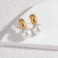 Mix Pearl Ear Studs [304 Stainless Steel,18K Gold Plated]