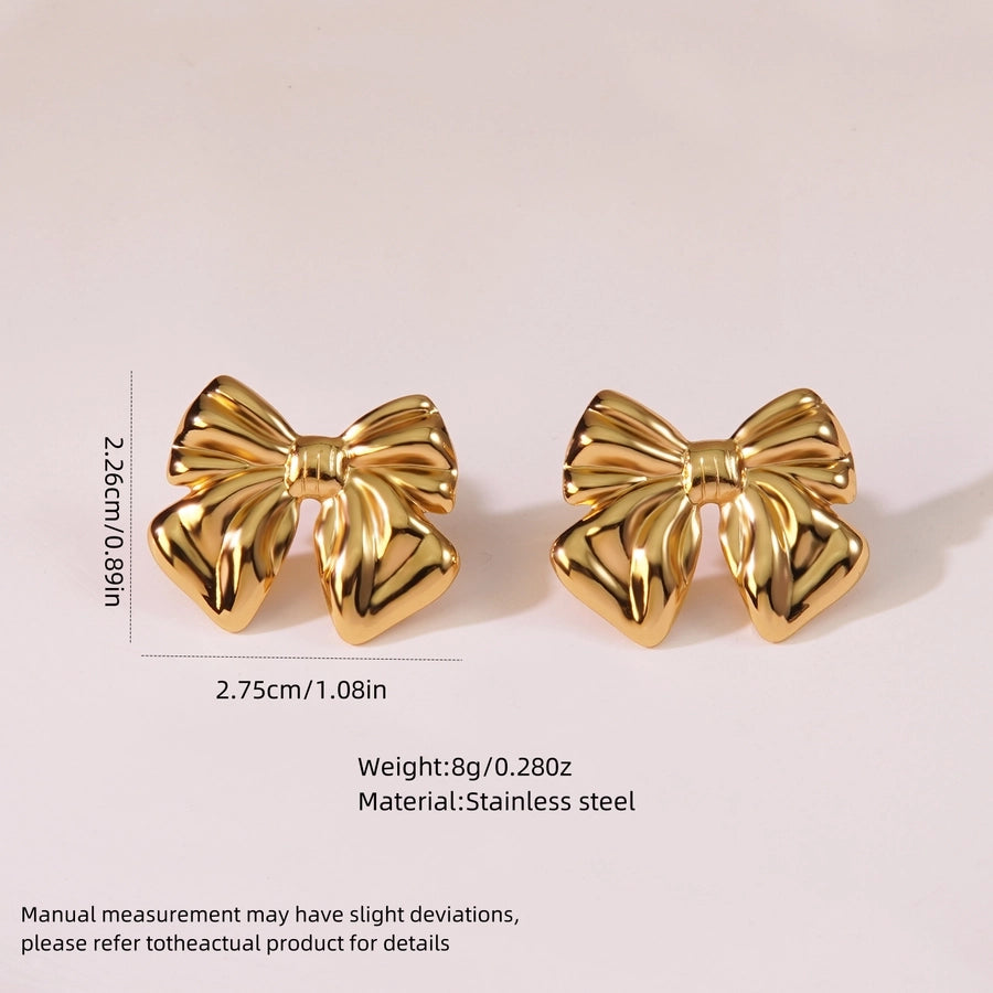 Bow Knot Ear Studs [304 Stainless Steel]