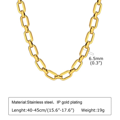 Cable Chain Bracelet/Necklace [304 Stainless Steel,18K Gold Plated]