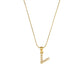 Letter Pearl Necklace [304 Stainless Steel,18K Gold Plated]