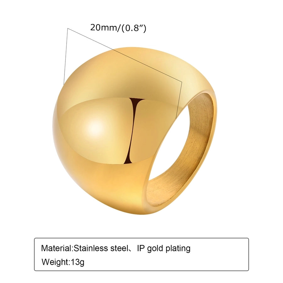 Round Ring [304 Stainless Steel 18K Gold Plated]