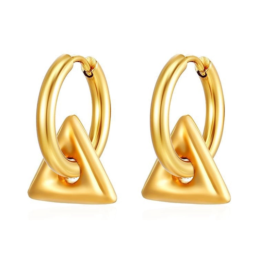 Geometric Star Spiral Drop Earrings [304 Stainless Steel,18K Gold Plated]